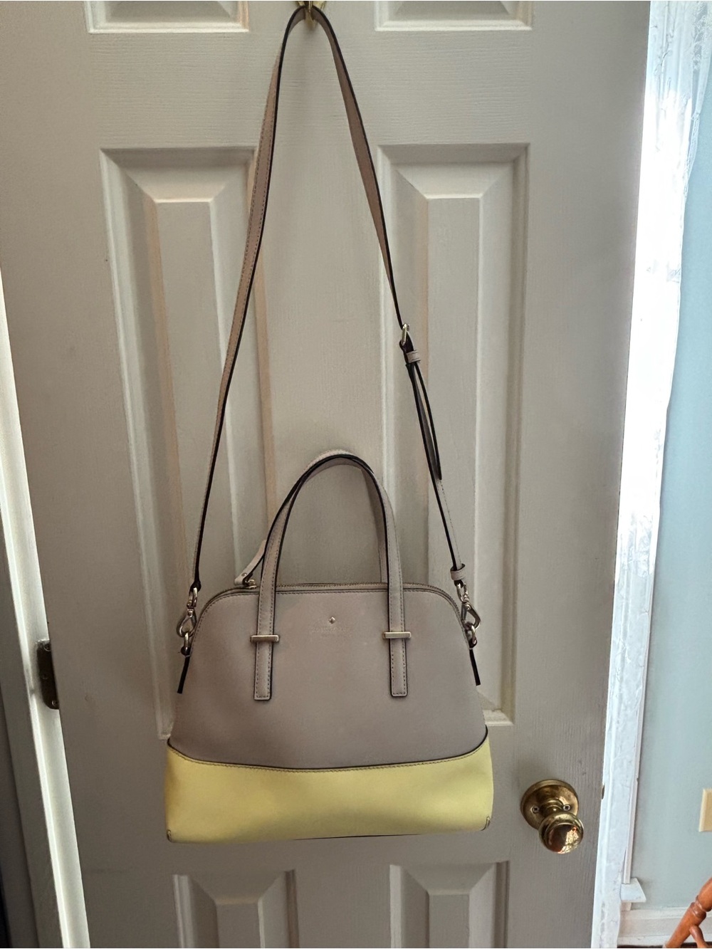 kate spade Two-Tone Dome Satchel Bag - Gray and Yellow